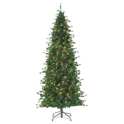 8 foot pre lit slim christmas tree